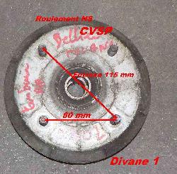 Tambour arrire entraxe de 115 mm (voir photo) roulement HS  Bellier Divane 1 (moteur Yanmar) Bellier 189102 (1L6)         piece voiture sans permis
